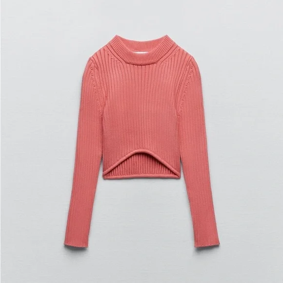 Zara Rounded Hem Knit Sweater M - Picture 4 of 6